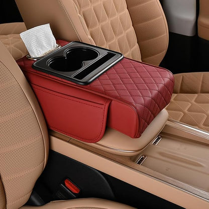 5-in-1 Car Armrest Console Cushion with Cup Holder