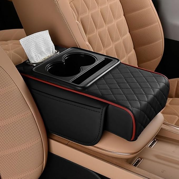 5-in-1 Car Armrest Console Cushion with Cup Holder